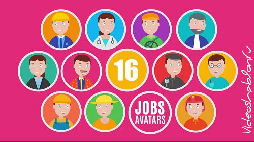 16 Animated Jobs Avatar Icons Pack - After Effects Templates